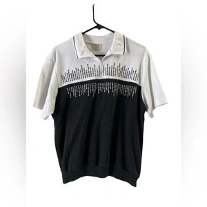 Teddi vintage women’s beaded zip collared shirt